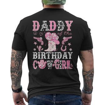 Daddy Of The Birthday Cow-Girl Pink Disco Rodeo Western Men's T-shirt Back Print - Thegiftio UK