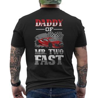 Daddy Of Mr Two Fast Two Fast 2 Curious 2Nd Birthday Men's T-shirt Back Print - Thegiftio UK