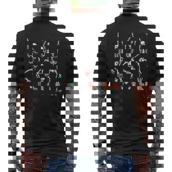 Dancing Skeletons Roller Skate Roller Skater Roller Skating Men's Back Print T-Shirt | Mazezy