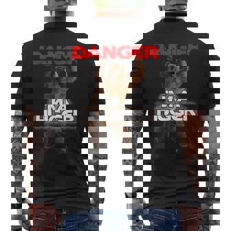 Danger I'm A Big Hugger 面白い危険な熊のハギング メンズTシャツ バックプリント - Kawaiitshirt