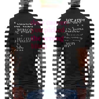 Dear Cancer You Picked The Wrong Bitch Pink Breast Cancer Men's T-shirt Back Print | Seseable UK