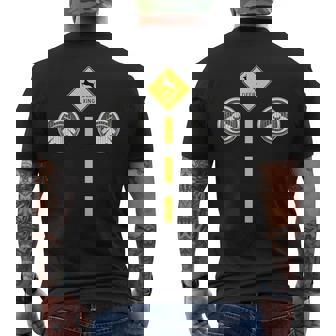 Deer Headlights With Road Markings Couples Costume Halloween Men's T-shirt Back Print | Mazezy