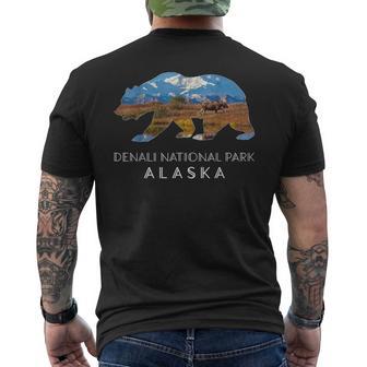 Denali National Park Alaska Bear Scene With Mountain Moose Men's T-shirt Back Print | Seseable UK
