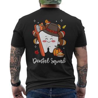 Dental Thanksgiving Team Squad Turkey Th Hygiene Dentist Men's T-shirt Back Print - Thegiftio UK