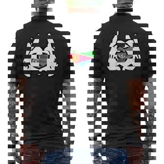 Dessin Animé De Mains Formant Cœur Drapeau Érythrée T-shirt imprimé au dos - Cadeauxyz