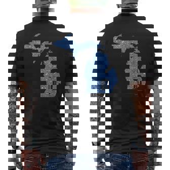 Detroit Michigan Shirt Motor City D Mitten T-Shirt Men's Back Print T-Shirt | Mazezy