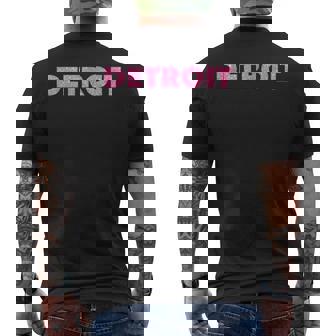 DETROIT PINK Shirt Motor City Michigan T-Shirt Men's Back Print T-Shirt | Mazezy