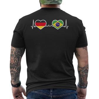 Deutschland Brasilien Liebe Herz Herzschlag T-Shirt mit Rückendruck - Geschenkecke