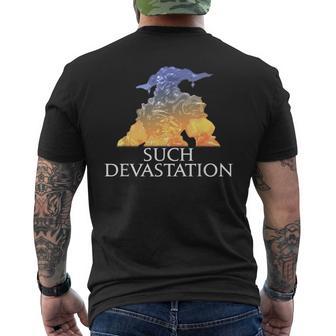 Such Devastation Mmorpg Memes Men's T-shirt Back Print - Thegiftio UK