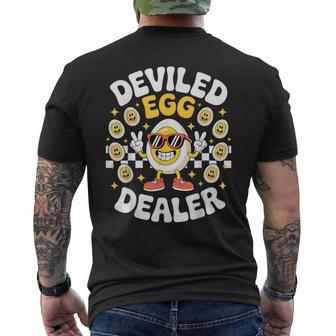 Deviled Egg Dealer Retro Thanksgiving Food Deviled Egg Men's T-shirt Back Print - Thegiftio