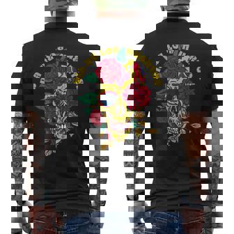 Día De Los Muertos Calavera Decorativa Flores Arte Mexicano Camiseta Hombre Estampado Espalda - Regaloses