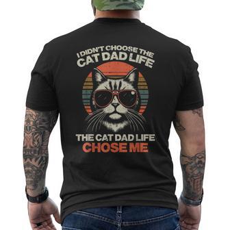 I Didnt Choose Cat Dad Life Chose Me Fur Papa Men Men's T-shirt Back Print - Thegiftio UK