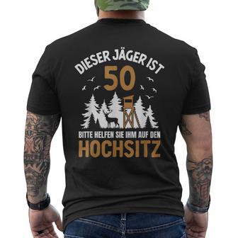Dieser Jäger Ist 50 Jahre Hochsitz 50 Geburtstag Jagd T-Shirt mit Rückendruck - Geschenkecke