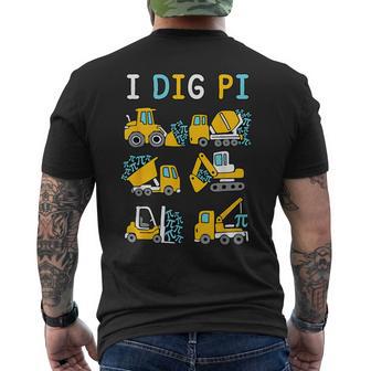 I Dig Pi Pi Day 314 Construction Trucks Toddler Boys Men's T-shirt Back Print - Thegiftio UK