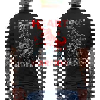 Dino Trex Boys Toddler Heart Warrior Heart Disease Awareness Men's T-shirt Back Print | Seseable FR