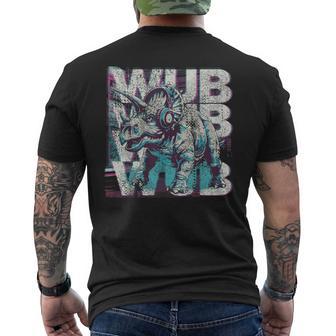 Dinosaur Dubstep Electronic Music Dj Edm Bass Men's T-shirt Back Print - Monsterry