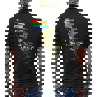 Dinosaur Gay Lesbian Lgbt Pride Month Transgender Men's T-shirt Back Print - Monsterry