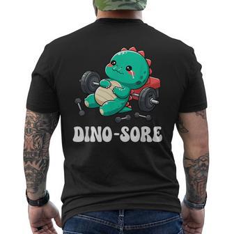 Dinosaur Gym Workout Fitness Lifting Weights Cute Dino Sore Men's T-shirt Back Print - Thegiftio
