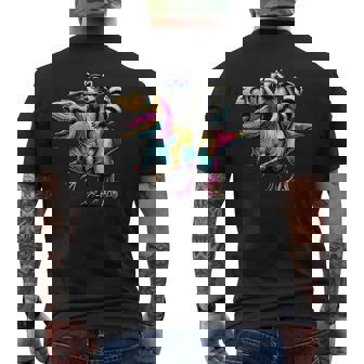 Dinosaur T-Rex Raccoon Tyrannosaurus Rex Raccoon Men's T-shirt Back Print | Mazezy