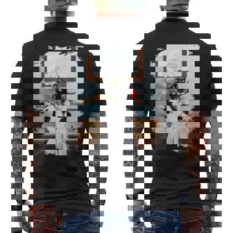 Dinosaurio T-Rex Cepillado De Dientes En El Baño Divertido Camiseta Hombre Estampado Espalda - Regaloses