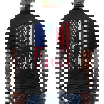 Dirt Bike American Flag Motocross Biker 4th Of July Men Boys Men's Back Print T-Shirt | Mazezy