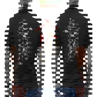 Dirt Bike Babbo Natale Divertente Motocross Mx Biker Natale T-shirt da uomo con stampa posteriore - Novitaregali
