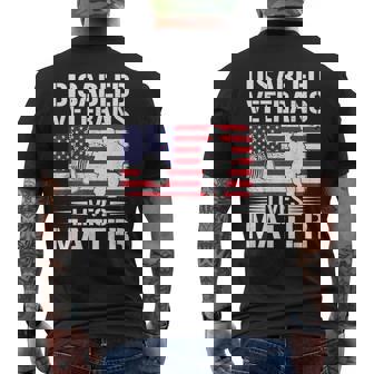 Disabled Veteran Lives Matter Flag American Us Vet Military Men's T-shirt Back Print - Thegiftio
