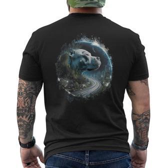 Diseño Artístico Retro De Pitbull Dog Al Atardecer Camiseta Hombre Estampado Espalda - Regaloses