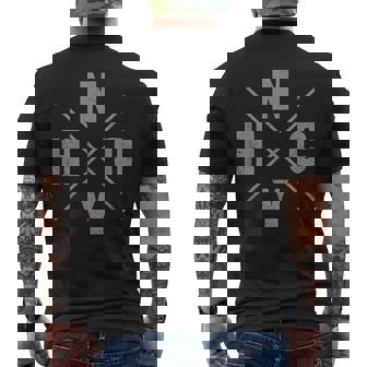 Distressed NYHC New York Hardcore Punk Rock Men's Back Print T-Shirt | Mazezy