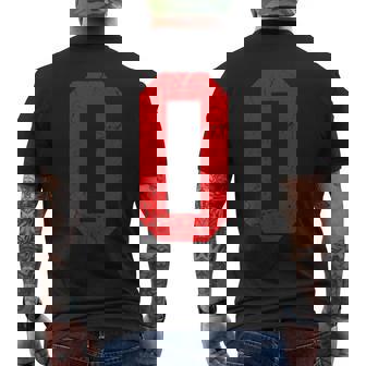 Distressed Red Number 0 Jersey Player Uniform 0 Men's T-shirt Back Print | Seseable CA