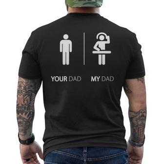 Divertente Concritta In Inglese My Dad Is A Dj Idea Regalo Maglia A Manica T-shirt da uomo con stampa posteriore - Novitaregali