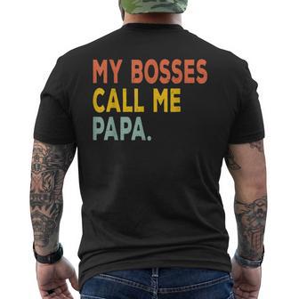 Divertente Regalo Per La Festa Del Papà Intile Retrò Concritta My Bosses Call Me Papa T-shirt da uomo con stampa posteriore - Novitaregali