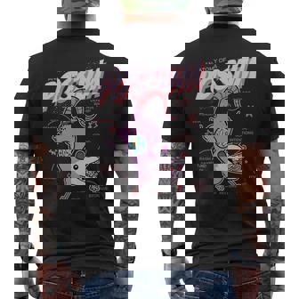 Divertida Anatomía De Una Zarigüeya Lindo Diseño De Animales De Dibujos Animados Kawaii Manga Larga Camiseta Hombre Estampado Espalda - Regaloses