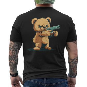 Divertido Oso De Peluche Con Pistola Para Los Amantes De Las Armas Camiseta Hombre Estampado Espalda - Regaloses