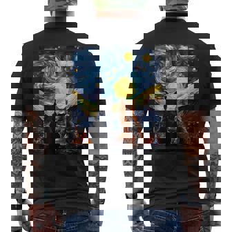 Divertido Parejas Gatos Amante Noche Estrelladaincentan Gogh Gato Camiseta Hombre Estampado Espalda - Regaloses