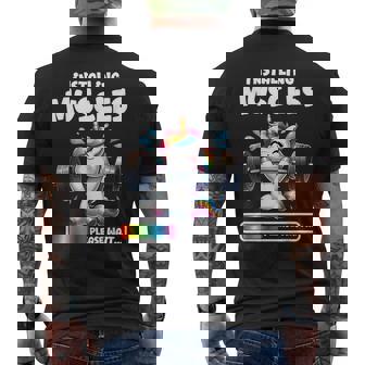 Divertido Unicornio Para Entrenamiento Gimnasio Fitness Levantamiento De Pesas Lindo Unicornio Camiseta Hombre Estampado Espalda - Regaloses