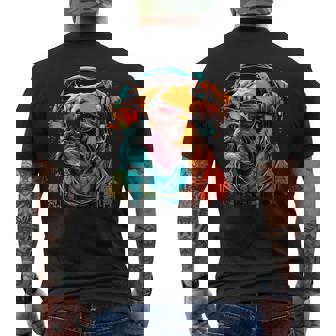 Dj Boxer Chien Avec Lunettes Deoleil Et Écouteurs Musique T-shirt imprimé au dos - Cadeauxyz