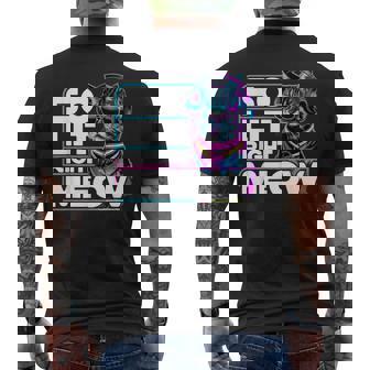 DJ Cat So Lit Right Meow EDM Techno Rave Party Festival 2025 Men's Back Print T-Shirt | Mazezy