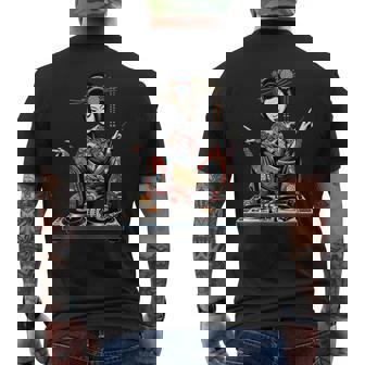 Dj Geisha Japanese Spin Men's T-shirt Back Print - Monsterry
