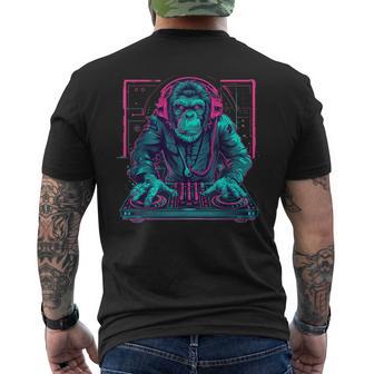 Dj Monkey House Beatmaker Edm Turntable Dj Monkey Techno Men's T-shirt Back Print - Thegiftio UK