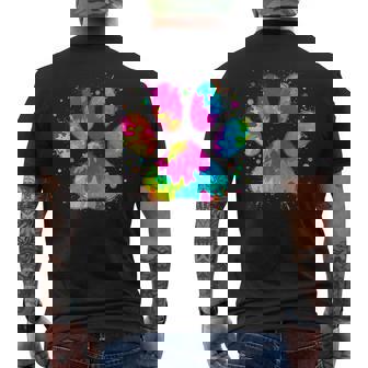 Dog Animal Tie Dye Love Dog Paw Men's T-shirt Back Print | Mazezy