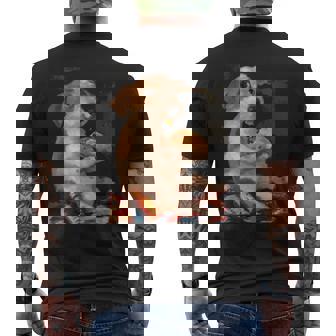 Dog Chill With Taco Vintage Dog Taco Whimsical Men's T-shirt Back Print - Monsterry