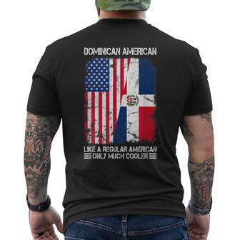 Dominican American Like A Regular American Half Usa Flag For Men Men's T-shirt Back Print - Thegiftio UK