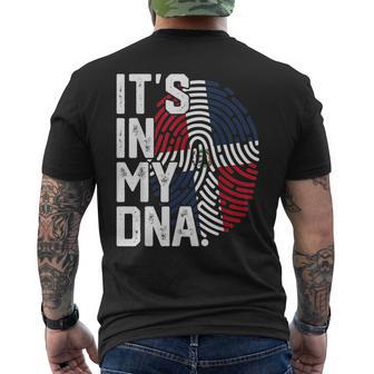 Dominican Republic Roots Flag Fingerprint Graphic Patriotic Men's T-shirt Back Print - Thegiftio UK