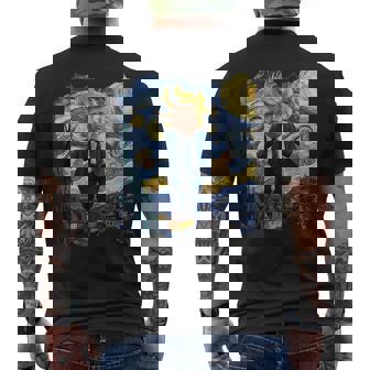 Donald Trump Presidentean Gogh Arte Pintura Estrella Cielo Noche Camiseta Hombre Estampado Espalda - Regaloses