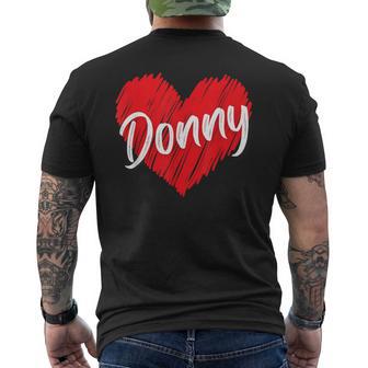 Donny Personalized Name I Love Donny Heart Vintage Men's T-shirt Back Print - Thegiftio