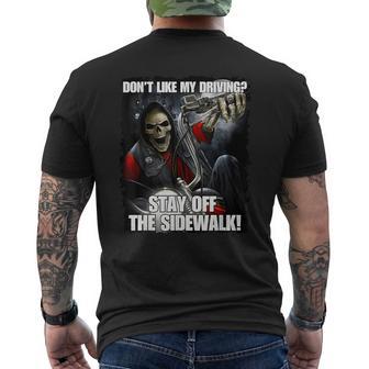 Don't Like My Driving Stay Off The Sidewalk Hard Skeleton Men's T-shirt Back Print - Thegiftio UK