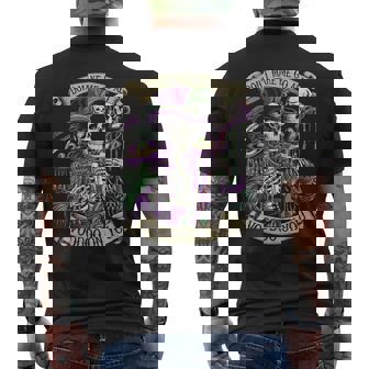 Don't Make Me Go All Voodoo On You Skeleton Mardi Gras Skull Men's T-shirt Back Print - Monsterry