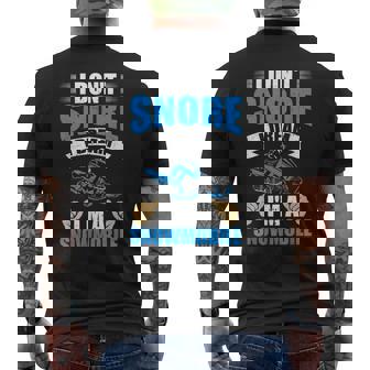 I Don't Snore I Dream Snowmobile Driving Snowmobile Riding Men's Back Print T-Shirt | Mazezy