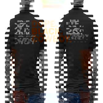 Dope Black Cowboy Melanin Black African Rodeo Cowboy Men's T-shirt Back Print - Thegiftio